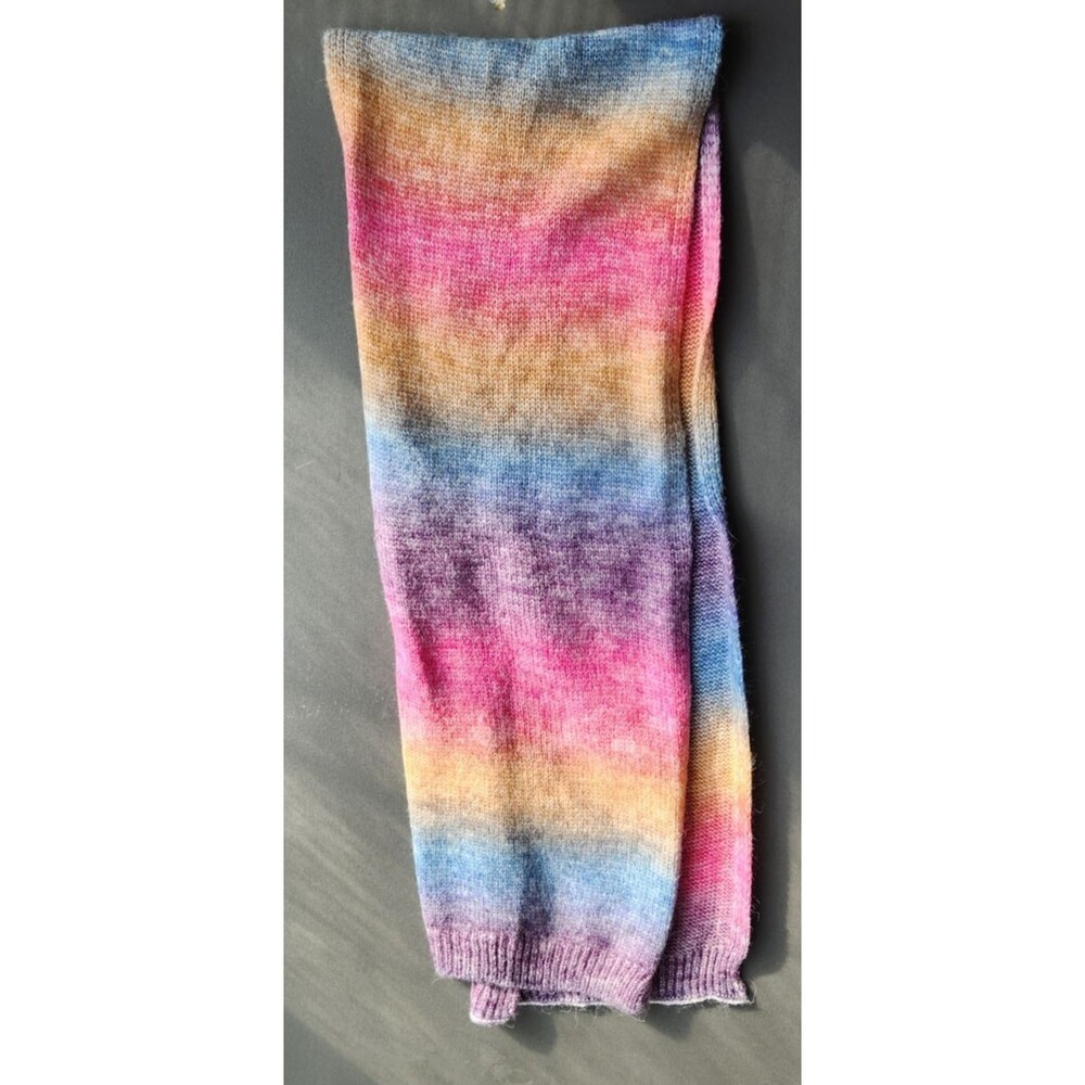 Juicy Couture Tie Dye Winter Neck Scarf Ribbed Ombre Rainbow